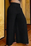 Casual Plaid High Waist Vacation Wide Leg Pants