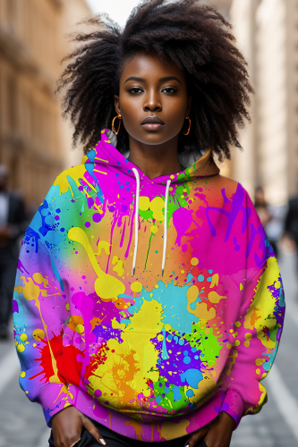 Casual Graphics Print Long Sleeve With Pockets Hooded Sweatshirt