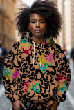 Casual Graphics Print Long Sleeve With Pockets Hooded Sweatshirt