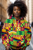 Casual Graphics Print Long Sleeve With Pockets Hooded Sweatshirt