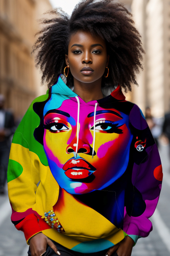 Casual Figure Print Long Sleeve With Pockets Hooded Sweatshirt