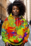 Casual Graphics Print Long Sleeve With Pockets Hooded Sweatshirt