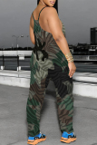 Casual Graphics Print Sleeveless U Neck Pocket Loose Harem Leg Cami Jumpsuits