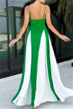 Sleeveless Backless Long Formal Evening Party A Line Maxi Flowy Slip Dresses