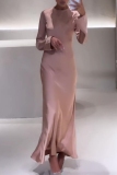 Formal O Neck Long Sleeve Long Mermaid Hem Evening Party Wedding Bodycon Maxi Dress