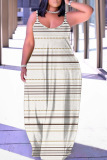 Casual Graphics Print Backless Spaghetti Strap Floor Length Vacation Baggy Sundress Slip Maxi Dress