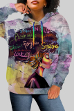 Casual Graphics Print Long Sleeve Fall Winter Hooded Sweatshirt