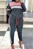 Sportwear Casual Graphics Print Basic O Neck Short Sleeve Oversize T-shirt And Skinny Pants Two Pieces Trouser Sets