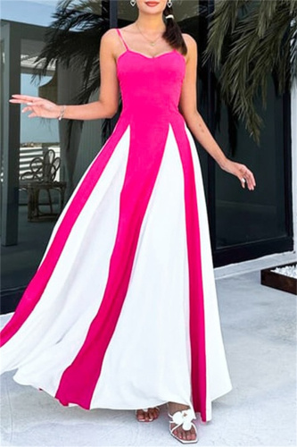 Sleeveless Backless Long Formal Evening Party A Line Maxi Flowy Slip Dresses