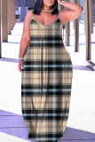 Casual Graphics Print Backless Spaghetti Strap Floor Length Vacation Baggy Sundress Slip Maxi Dress