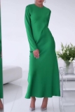 Formal O Neck Long Sleeve Long Mermaid Hem Evening Party Wedding Bodycon Maxi Dress