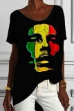 Casual Boho Graphics Print O Neck Short Sleeve Oversize T-Shirts
