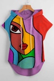 Casual Graphics Print Sleeveless Fall Winter Hooded Sweatshirt