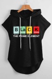 Casual Graphics Print Sleeveless Fall Winter Hooded Sweatshirt