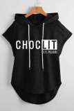 Casual Graphics Print Sleeveless Fall Winter Hooded Sweatshirt