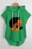 Casual Graphics Print Sleeveless Fall Winter Hooded Sweatshirt