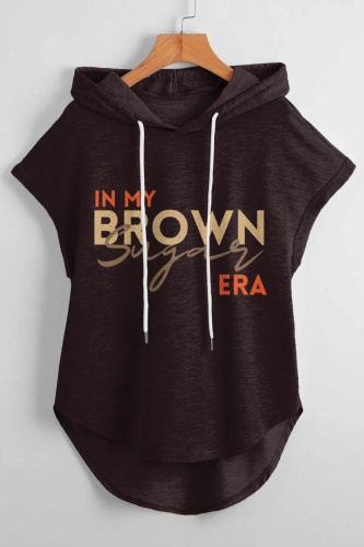 Casual Graphics Print Sleeveless Fall Winter Hooded Sweatshirt
