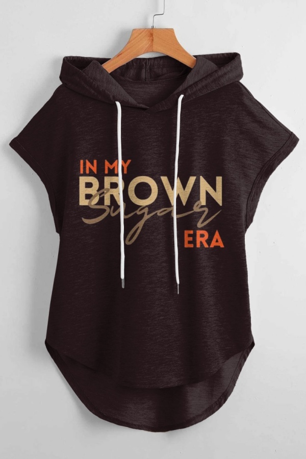 Casual Graphics Print Sleeveless Fall Winter Hooded Sweatshirt