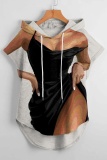 Casual Graphics Print Sleeveless Fall Winter Hooded Sweatshirt