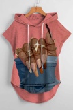 Casual Graphics Print Sleeveless Fall Winter Hooded Sweatshirt