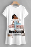 Casual Figure Print O Neck Short Sleeve Mini T-shirt Dress