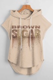Casual Graphics Print Sleeveless Fall Winter Hooded Sweatshirt