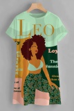 Casual Figure Print O Neck Short Sleeve Mini T-shirt Dress