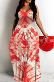 Graphics Print Backless Sleeveless Floor Length Vacation Baggy Sundress Slip Maxi Dress