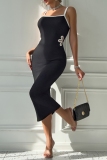 Formal Evening Party Backless Sleeveless Hollow Out Long Bodycon Maxi Slip Dress