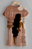 Casual Figure Print O Neck Short Sleeve Mini T-shirt Dress