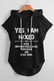 Casual Graphics Print Sleeveless Fall Winter Hooded Sweatshirt