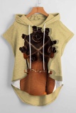 Casual Graphics Print Sleeveless Fall Winter Hooded Sweatshirt