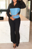 Casual Zipper Turndown Collar Long Sleeve Irregular Hem Vacation Crop Jackets