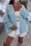 Casual Weave Long Sleeve Winter Fall Knitted Sweater Cardigan Jackets