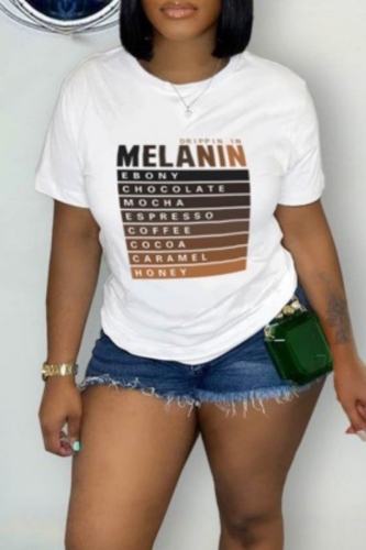 Casual Letter Print O Neck Short Sleeve Oversize T-Shirts