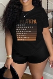 Casual Letter Print O Neck Short Sleeve Oversize T-Shirts