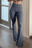 Casual Sportswear High Waist Skinny Flare Leg Pants