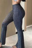 Casual Sportswear High Waist Skinny Flare Leg Pants