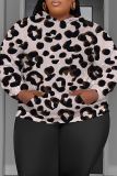 Casual Figure Print Long Sleeve Fall Winter Hooded Sweatshirt