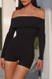 Casual Off Shoulder Long Sleeve Skinny Rompers One Pieces Bodysuit
