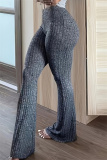 Casual Sportswear High Waist Skinny Flare Leg Pants