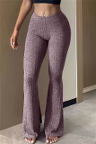 Casual Sportswear High Waist Skinny Flare Leg Pants