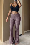 Casual Sportswear High Waist Skinny Flare Leg Pants