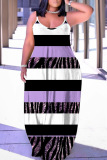 Sexy Graphics Print Backless Spaghetti Strap Floor Length Vacation Baggy Sundress Slip Maxi Dress