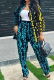 Casual Graphics Print Shirt Collar Long Sleeve Blouse And Wide Leg Pants Vacation Two Pieces Trouser Sets