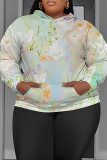 Casual Figure Print Long Sleeve Fall Winter Hooded Sweatshirt