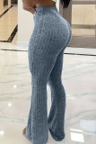 Casual Sportswear High Waist Skinny Flare Leg Pants