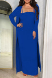 Casual Bodycon Maxi Dress Long Sleeve Longline Cardigan Vacation Two Pieces Sets