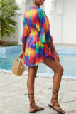 Vacation Print Basic Swimwears Beach Cover Up
