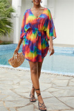 Vacation Print Basic Swimwears Beach Cover Up